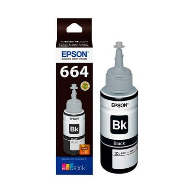 Tinta Epson T664120 Black L110 / L120 / L130 / L200 / L210 / L220 / L300 / L310 / L350 / L355 / L365 / L375 / L380 / L39