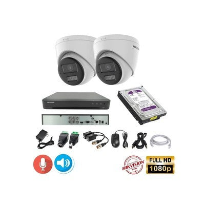 KIT 2 CAMARAS DOMO COLOR/AUDIO 1080P