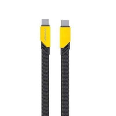 Cable De Datos Usb-C A Usb-C Pavareal Q19Ctc 1M 100W Pd27 W Negro/Amarillo Trenzado
